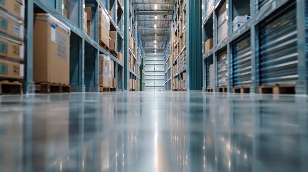 a sleek, modern storage facility filled with clearly labeled moving containers and diverse storage units, showcasing efficient organization and accessibility in preparation for long-distance relocation from alaska.