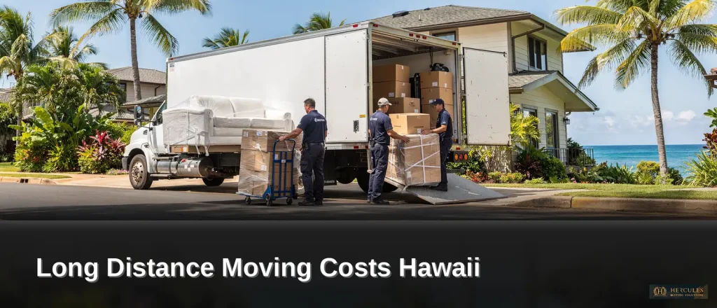 Movers loading a truck for long-distance moving services in Hawaii